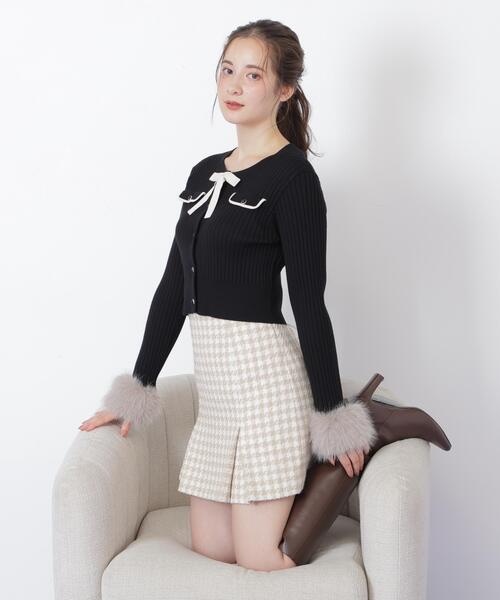 ◇袖フェイクファーカーデトップス(ニット/セーター)|JILL by JILL ◇袖フェイクファーカーデトップス(ニット/セーター)|JILL by JILL
