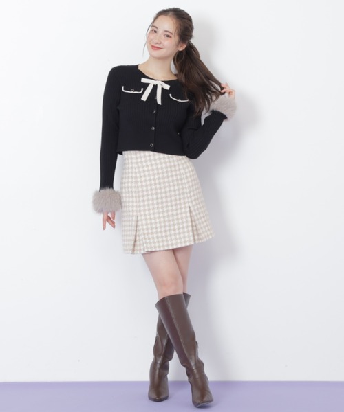 袖フェイクファーカーデトップス ◇袖フェイクファーカーデトップス（ニット/セーター）｜JILL by JILL