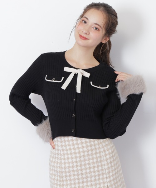 ◇袖フェイクファーカーデトップス（ニット/セーター）｜JILL by JILL
