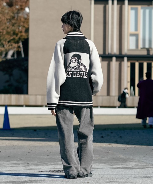 BEN DAVIS（ベンデイビス）の「【BEN DAVIS/ベンデイビス】ジャガードニットカウチン ニットジャケット（ニット/セーター・メンズ・ブラック/ブルー・MEDIUM/LARGE/X-LARGE）」の4枚目の写真