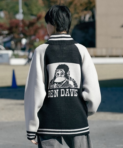 BEN DAVIS（ベンデイビス）の「【BEN DAVIS/ベンデイビス】ジャガードニットカウチン ニットジャケット（ニット/セーター・メンズ・ブラック/ブルー・MEDIUM/LARGE/X-LARGE）」の6枚目の写真