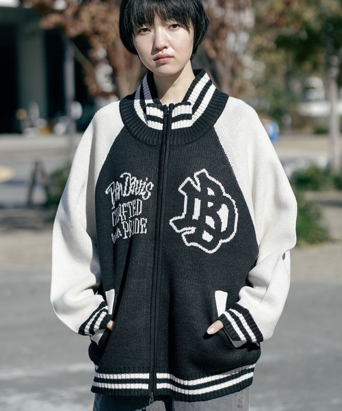 BEN DAVIS（ベンデイビス）の「【BEN DAVIS/ベンデイビス】ジャガードニットカウチン ニットジャケット（ニット/セーター・メンズ・ブラック/ブルー・MEDIUM/LARGE/X-LARGE）」の7枚目の写真