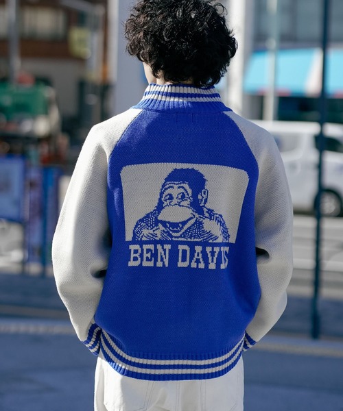 BEN DAVIS（ベンデイビス）の「【BEN DAVIS/ベンデイビス】ジャガードニットカウチン ニットジャケット（ニット/セーター・メンズ・ブラック/ブルー・MEDIUM/LARGE/X-LARGE）」の12枚目の写真