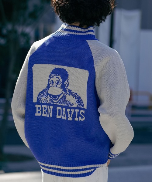 BEN DAVIS（ベンデイビス）の「【BEN DAVIS/ベンデイビス】ジャガードニットカウチン ニットジャケット（ニット/セーター・メンズ・ブラック/ブルー・MEDIUM/LARGE/X-LARGE）」の13枚目の写真