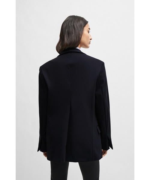 BOSS(ボス)の「Naomi x BOSS オーバーサイズブレザー ショールカラー(テーラードジャケット・レディース・ネイビー・40/36/34/38)」の4枚目の写真