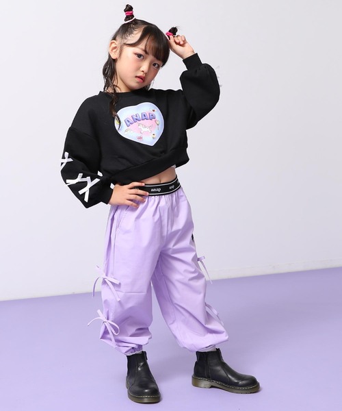 ANAP kids（アナップキッズ）の「サイドリボンシャカジョガーパンツ（その他パンツ・キッズ・ブラック/ライトピンク/ラベンダー・130/110/120）」の8枚目の写真