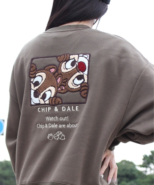 セール】【DISNEY/ディズニー】ミッキーマウス裏起毛サガラ刺繍クルー