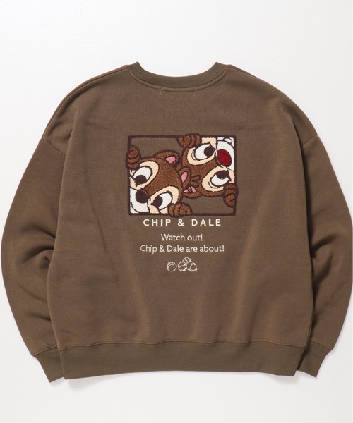 セール】【DISNEY/ディズニー】ミッキーマウス裏起毛サガラ刺繍クルー