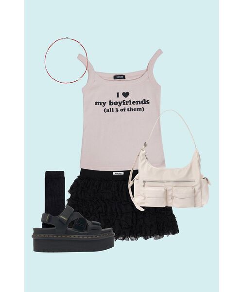 カンカンフリルミニスカート_ブラック（スカート）｜CRANK（クランク