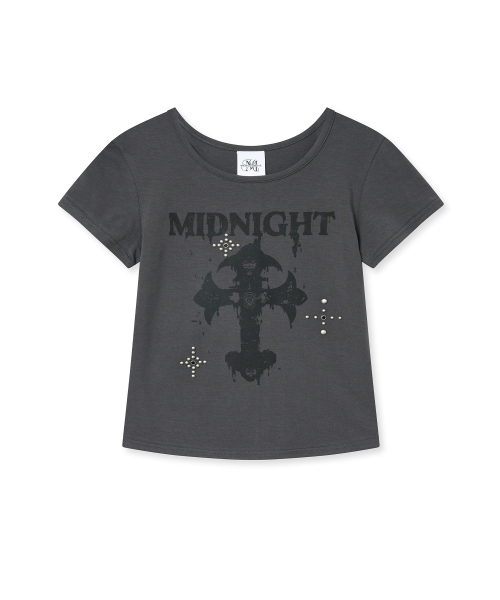 Midnight Move(ミッドナイトムーブ)の「cross t (dark grey)(Tシャツ/カットソー・レディース・その他・FREE)」の2枚目の写真