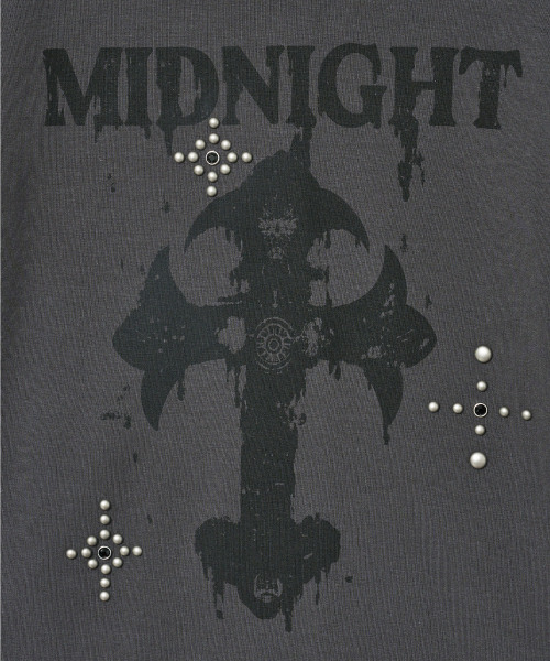 Midnight Move(ミッドナイトムーブ)の「cross t (dark grey)(Tシャツ/カットソー・レディース・その他・FREE)」の3枚目の写真