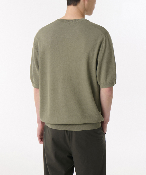 MUSINSA STANDARD（ムシンサスタンダード）の「クールタッチクルーネック半袖ニット[セージ]（ニット/セーター・メンズ・その他・SMALL/MEDIUM/LARGE/X-LARGE/XX-LARGE）」の2枚目の写真