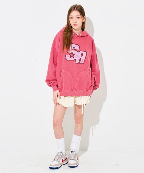 SLOWACID（スローアシッド）の「SA ピグメントスナップボタンフードパーカー [ピンク]（パーカー・レディース・その他・LARGE/MEDIUM/X-LARGE）」の3枚目の写真