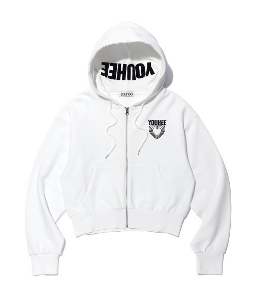 YOUHEE（ユヒ）の「GRAPHIC DETAILED HOOD ZIP-UP WHITE（パーカー・レディース・その他・FREE）」の3枚目の写真
