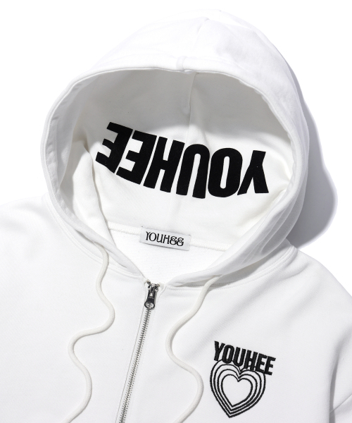 YOUHEE（ユヒ）の「GRAPHIC DETAILED HOOD ZIP-UP WHITE（パーカー・レディース・その他・FREE）」の5枚目の写真