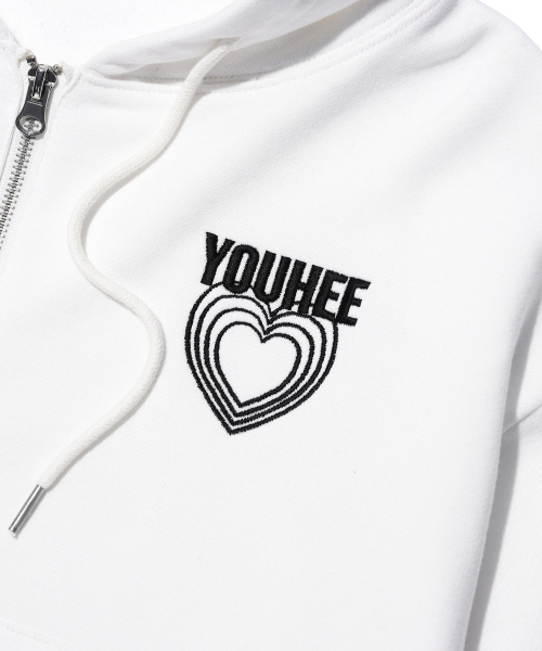YOUHEE（ユヒ）の「GRAPHIC DETAILED HOOD ZIP-UP WHITE（パーカー・レディース・その他・FREE）」の6枚目の写真