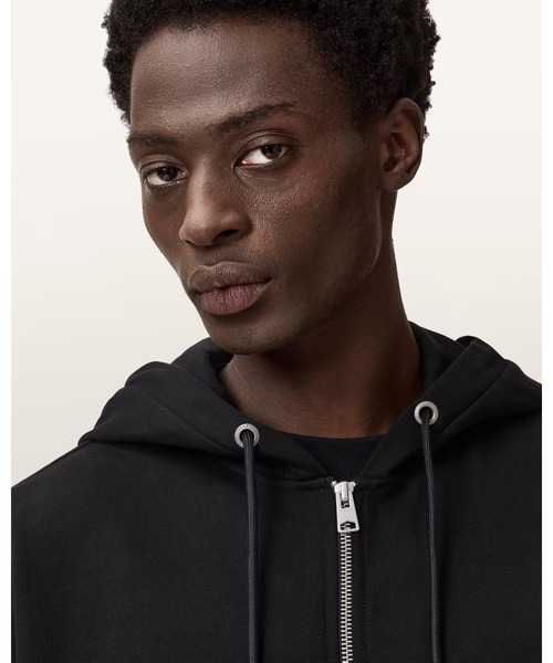 ALLSAINTS（オールセインツ）の「MILO ZIP OTH HOODY | MILO ZIP OTH フーディー（パーカー・メンズ・ブラック・XS/S/M/L/XL）」の2枚目の写真