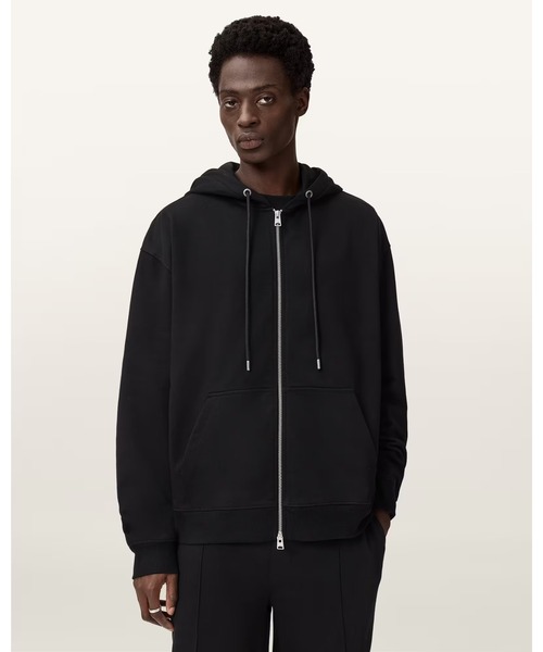 ALLSAINTS（オールセインツ）の「MILO ZIP OTH HOODY | MILO ZIP OTH フーディー（パーカー・メンズ・ブラック・XS/S/M/L/XL）」の4枚目の写真