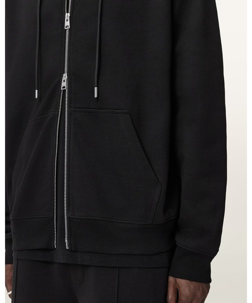 ALLSAINTS（オールセインツ）の「MILO ZIP OTH HOODY | MILO ZIP OTH フーディー（パーカー・メンズ・ブラック・XS/S/M/L/XL）」の6枚目の写真
