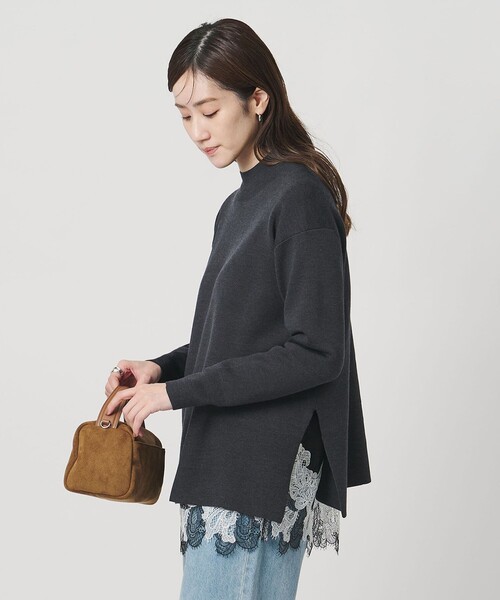 UNITED ARROWS（ユナイテッドアローズ）の「ウールブレンド ハイネックニット ‐ウォッシャブル‐（ニット/セーター・レディース・その他7/その他2/ダークグレー・FREE）」の6枚目の写真
