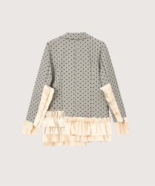 LA POMME petit(ラポミ・プチ)の「Dots Princess Frill Jacket(テーラードジャケット・レディース・グレー/ベージュ/ブルー・MEDIUM/SMALL/LARGE)」の15枚目の写真