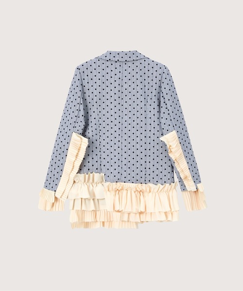 LA POMME petit(ラポミ・プチ)の「Dots Princess Frill Jacket(テーラードジャケット・レディース・グレー/ベージュ/ブルー・MEDIUM/SMALL/LARGE)」の14枚目の写真
