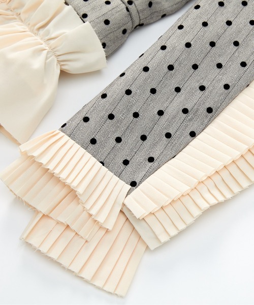 LA POMME petit(ラポミ・プチ)の「Dots Princess Frill Jacket(テーラードジャケット・レディース・グレー/ベージュ/ブルー・MEDIUM/SMALL/LARGE)」の13枚目の写真