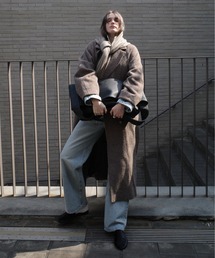 CLANE（クラネ）の「SHORT SHAGGY COCOON OVER COAT（チェスターコート