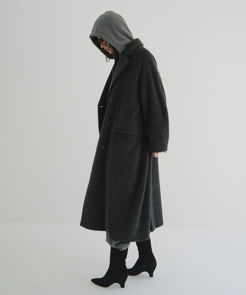CLANE（クラネ）の「DOUBLE WOOL LONG COAT（チェスターコート・レディース・ブラウン/グレー/ブラック・1/2/0）」の10枚目の写真