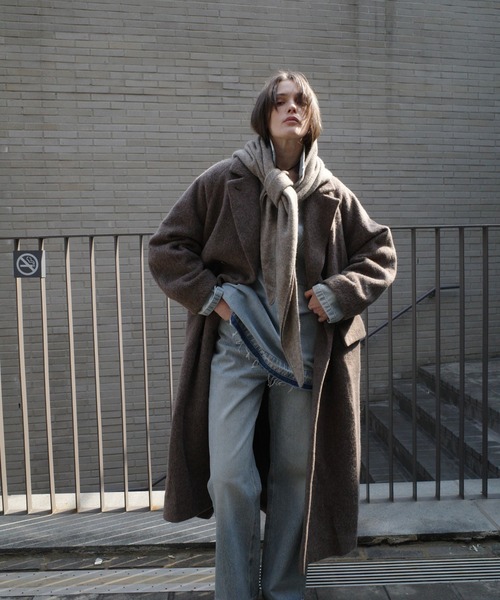 CLANE（クラネ）の「DOUBLE WOOL LONG COAT（チェスターコート・レディース・ブラウン/グレー/ブラック・1/2/0）」の5枚目の写真