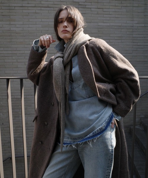 CLANE（クラネ）の「DOUBLE WOOL LONG COAT（チェスターコート・レディース・ブラウン/グレー/ブラック・1/2/0）」の7枚目の写真