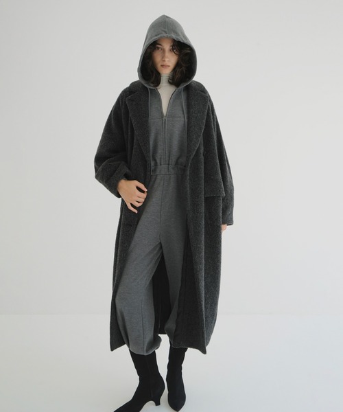 CLANE（クラネ）の「DOUBLE WOOL LONG COAT（チェスターコート・レディース・ブラウン/グレー/ブラック・1/2/0）」の9枚目の写真