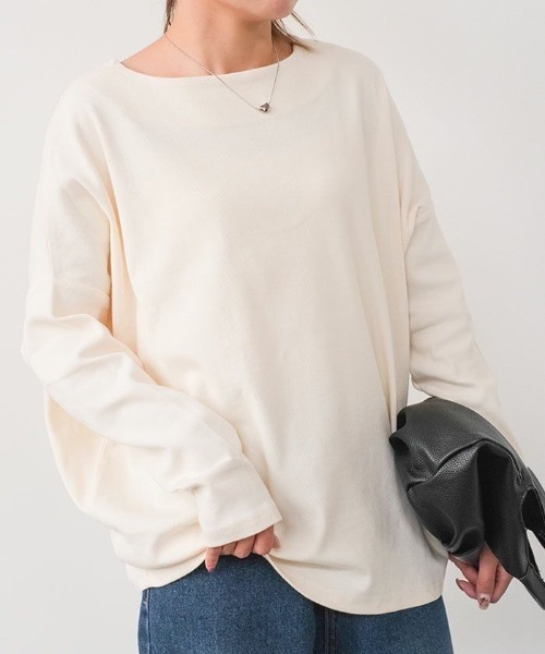 aquagarage（アクアガレージ）の「コクーンリブカットソー（Tシャツ/カットソー・レディース・チャコール/ブラック/アイボリー・FREE）」の2枚目の写真