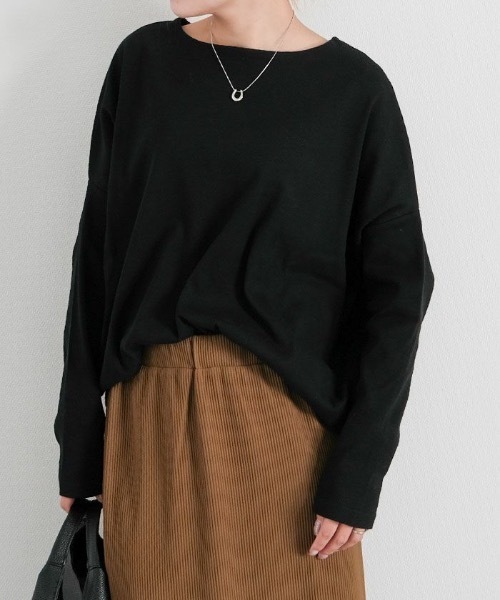 aquagarage（アクアガレージ）の「コクーンリブカットソー（Tシャツ/カットソー・レディース・チャコール/ブラック/アイボリー・FREE）」の3枚目の写真