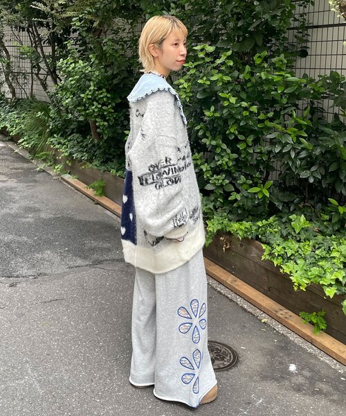 HELLO.SANFRANCISCO（ハローサンフランシスコ）の「【HELLO.SANFRANCISCO/ハローサンフランシスコ】ジャガードドッキングハート釦カーデ（カーディガン/ボレロ・レディース・パープル/ピンク/オフホワイト・ONE SIZE）」の9枚目の写真