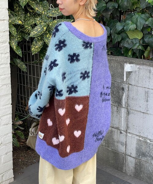 HELLO.SANFRANCISCO（ハローサンフランシスコ）の「【HELLO.SANFRANCISCO/ハローサンフランシスコ】ジャガードドッキングハート釦カーデ（カーディガン/ボレロ・レディース・パープル/ピンク/オフホワイト・ONE SIZE）」の15枚目の写真