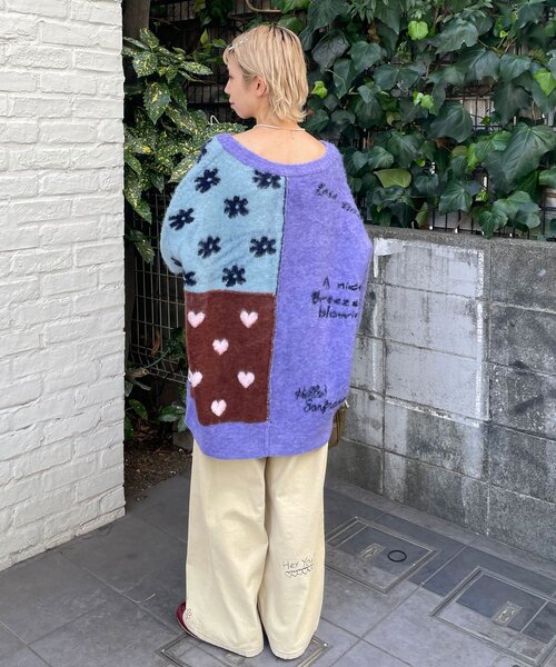 HELLO.SANFRANCISCO（ハローサンフランシスコ）の「【HELLO.SANFRANCISCO/ハローサンフランシスコ】ジャガードドッキングハート釦カーデ（カーディガン/ボレロ・レディース・パープル/ピンク/オフホワイト・ONE SIZE）」の17枚目の写真