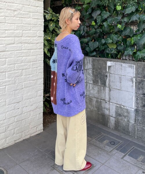 HELLO.SANFRANCISCO（ハローサンフランシスコ）の「【HELLO.SANFRANCISCO/ハローサンフランシスコ】ジャガードドッキングハート釦カーデ（カーディガン/ボレロ・レディース・パープル/ピンク/オフホワイト・ONE SIZE）」の18枚目の写真