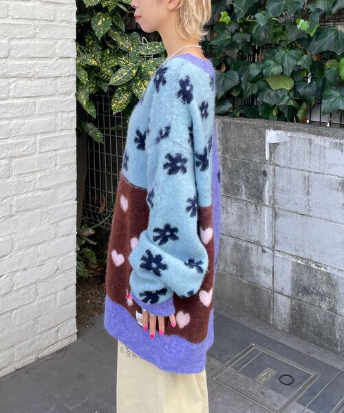 HELLO.SANFRANCISCO（ハローサンフランシスコ）の「【HELLO.SANFRANCISCO/ハローサンフランシスコ】ジャガードドッキングハート釦カーデ（カーディガン/ボレロ・レディース・パープル/ピンク/オフホワイト・ONE SIZE）」の20枚目の写真