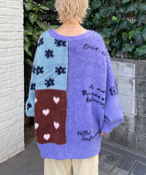 HELLO.SANFRANCISCO（ハローサンフランシスコ）の「【HELLO.SANFRANCISCO/ハローサンフランシスコ】ジャガードドッキングハート釦カーデ（カーディガン/ボレロ・レディース・パープル/ピンク/オフホワイト・ONE SIZE）」の21枚目の写真