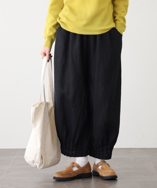 ubasoku(ウバソク)の「ubasoku 裾変形ピンタックワイドシルエット裏付パンツ(その他パンツ・レディース・ブラック/バイオレット/ベージュ・FREE)」の5枚目の写真