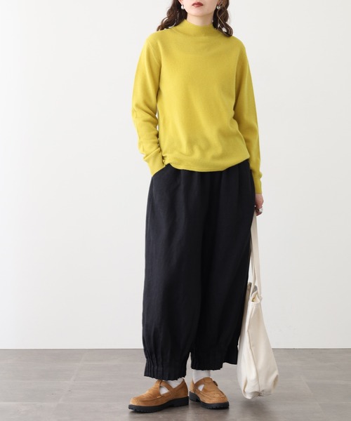 ubasoku(ウバソク)の「ubasoku 裾変形ピンタックワイドシルエット裏付パンツ(その他パンツ・レディース・ブラック/バイオレット/ベージュ・FREE)」の7枚目の写真