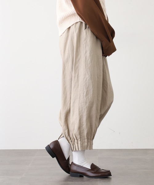 ubasoku(ウバソク)の「ubasoku 裾変形ピンタックワイドシルエット裏付パンツ(その他パンツ・レディース・ブラック/バイオレット/ベージュ・FREE)」の10枚目の写真