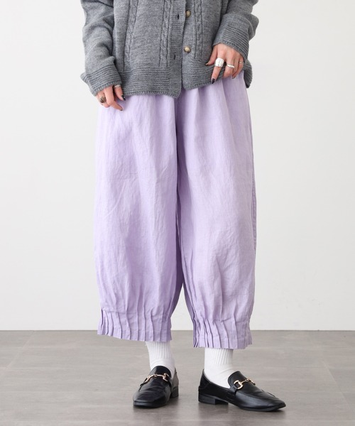 ubasoku(ウバソク)の「ubasoku 裾変形ピンタックワイドシルエット裏付パンツ(その他パンツ・レディース・ブラック/バイオレット/ベージュ・FREE)」の12枚目の写真