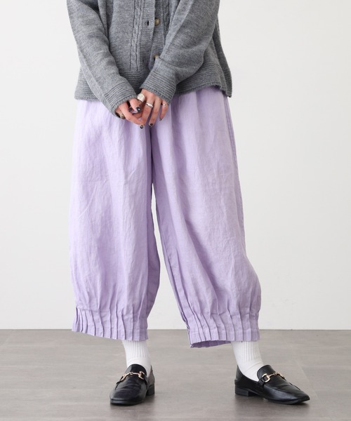 ubasoku(ウバソク)の「ubasoku 裾変形ピンタックワイドシルエット裏付パンツ(その他パンツ・レディース・ブラック/バイオレット/ベージュ・FREE)」の13枚目の写真