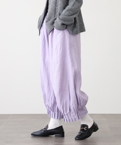 ubasoku(ウバソク)の「ubasoku 裾変形ピンタックワイドシルエット裏付パンツ(その他パンツ・レディース・ブラック/バイオレット/ベージュ・FREE)」の14枚目の写真