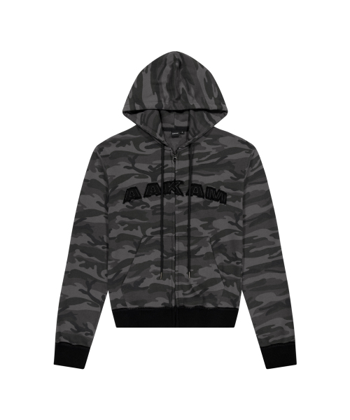 AAKAM(アーカム)の「Contrast Logo Zip-up Hoodie (Black)(パーカー・レディース・その他・1/2)」の1枚目の写真