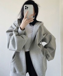 SHEPP（シープ）の「オーバーサイズジップアップフーディ パーカー（パーカー・レディース）」