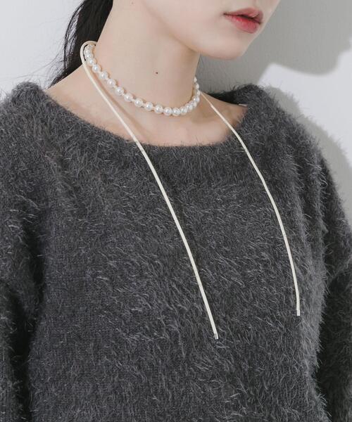 SMELLY(スメリー)の「パールコードチョーカーネックレス(ネックレス・レディース・アイボリー・-)」の3枚目の写真