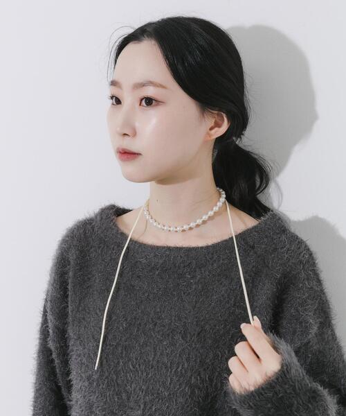 SMELLY(スメリー)の「パールコードチョーカーネックレス(ネックレス・レディース・アイボリー・-)」の4枚目の写真